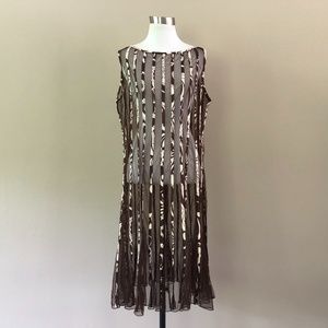 Sandra Darren Sheer (animal print detail ) Dress